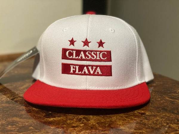 ClassicFlava DC Flag Two-Tone Snapback Cap - White/Red